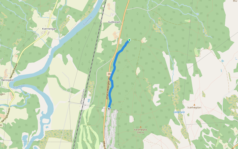 NM-løypa walking route map in Røros