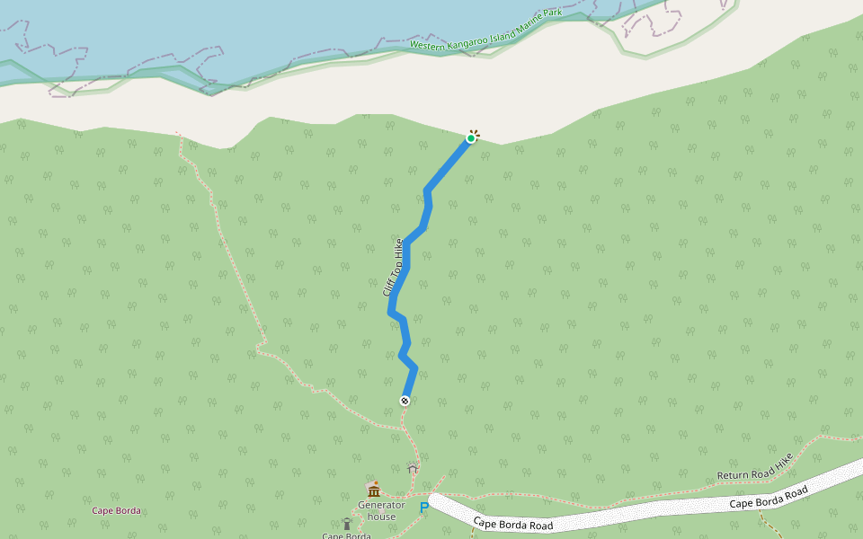 Cliff Top Hike walking route map in Cape Borda