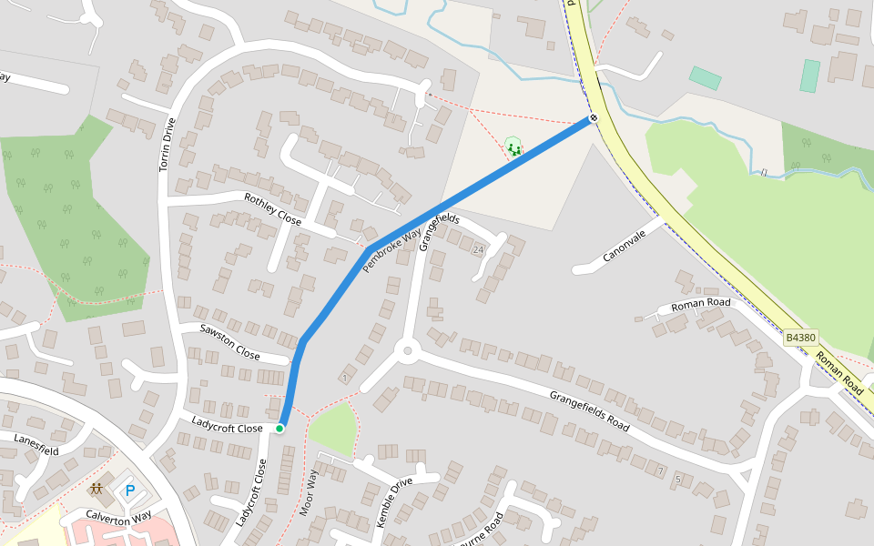 Pembroke Way walking route map in Shrewsbury