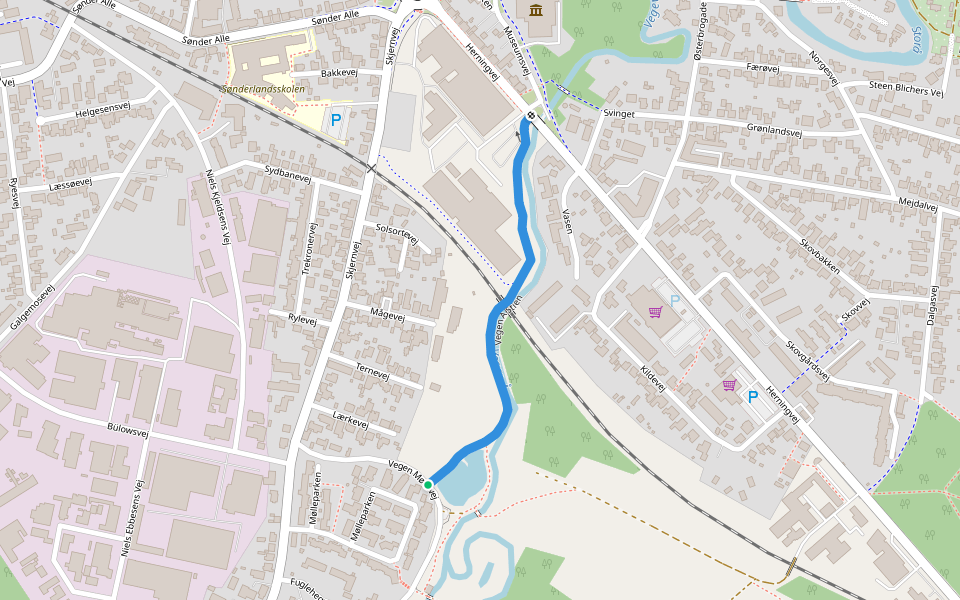 Vegen Å Stien walking route map in Holstebro