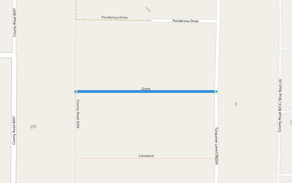 Grant walking route map in Concho