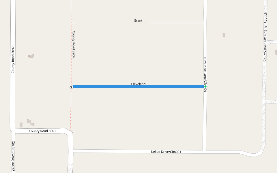 Cleveland walking route map in Concho