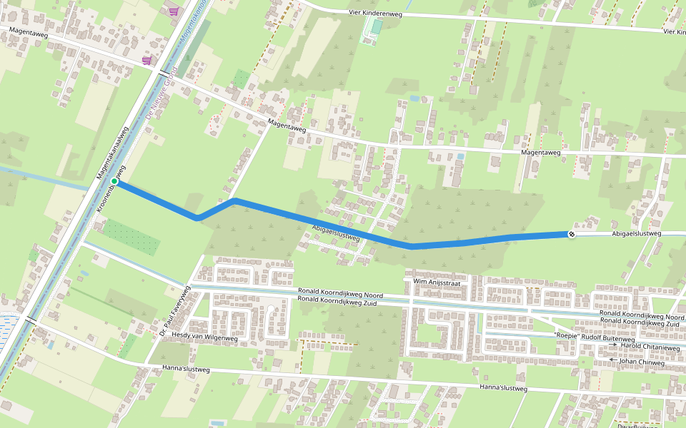 Abigaelslustweg walking route map in Domburg