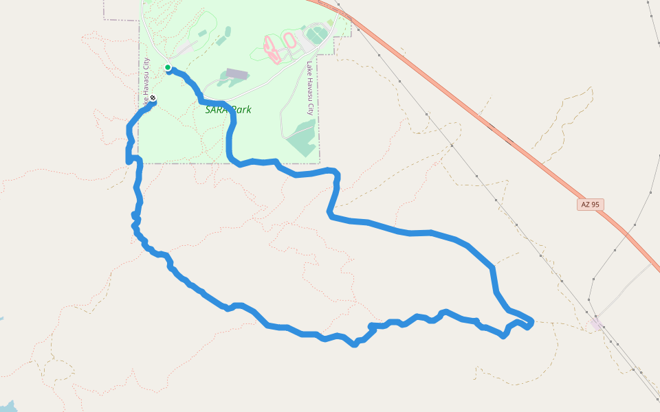 Watershed Loop walking route map in Lake Havasu City