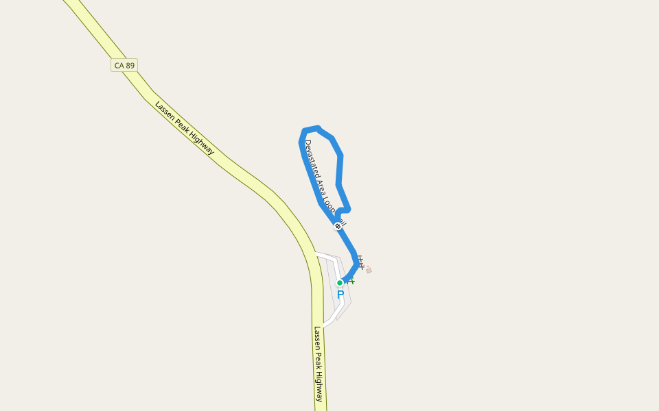 Devastated Area Loop Trail walking route map in Mineral