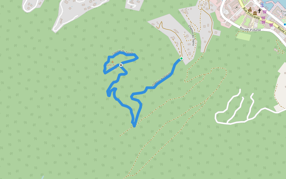 Chemin du Tapioi walking route map in Vaitape