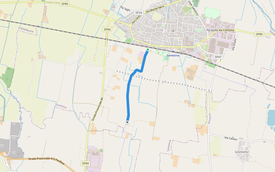 Strada Vicinale Persicana walking route map in Soresina