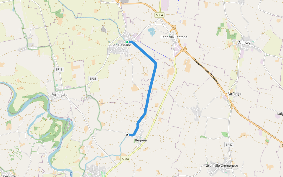 Ciclabile delle città murate walking route map in San Bassano