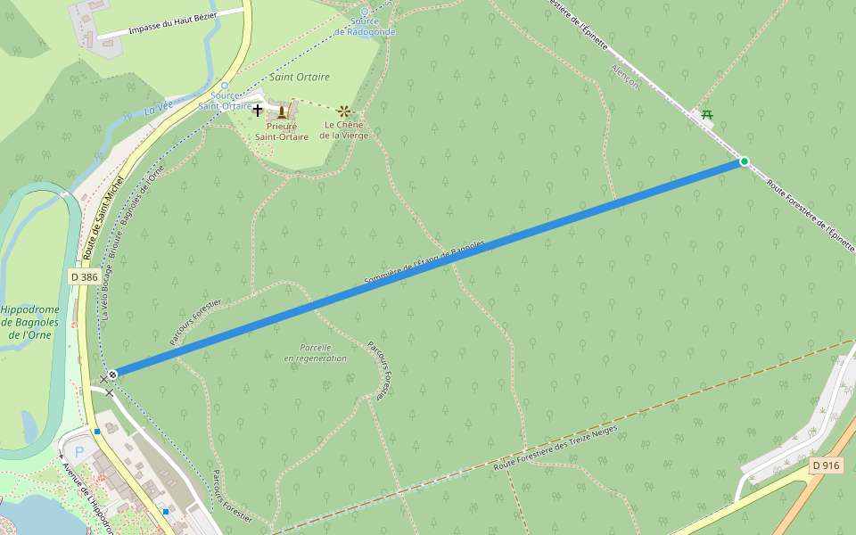 Sommière de l'Étang de Bagnoles walking route map in La Ferté-Macé