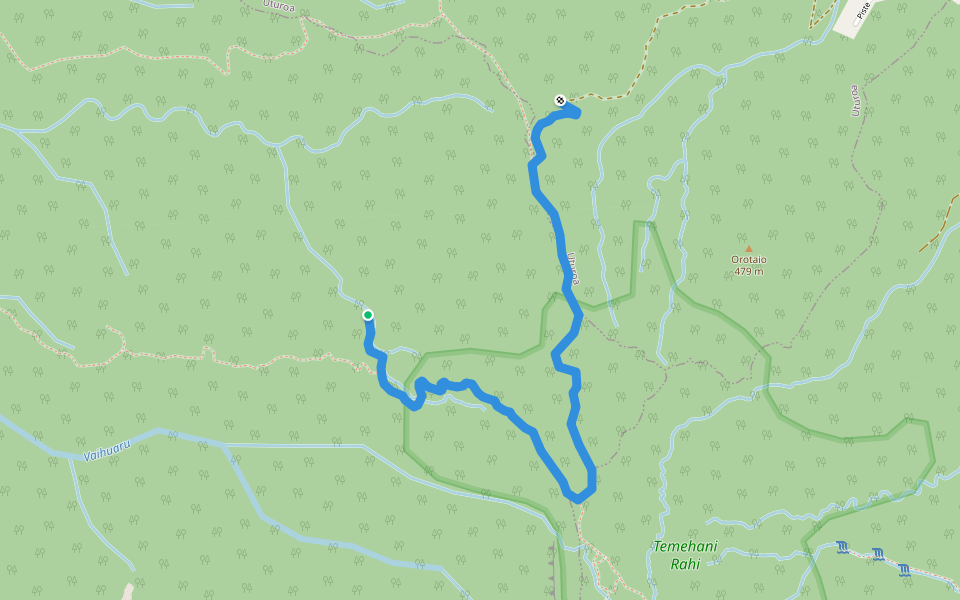 Mt Temehani walking route map in Vaitape