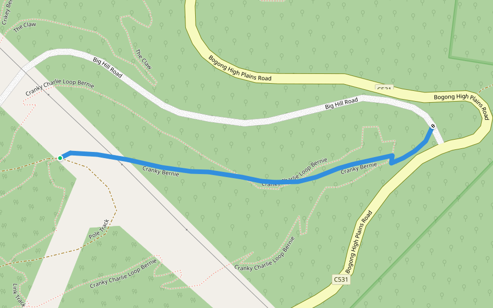 Cranky Bernie walking route map in Mount Beauty