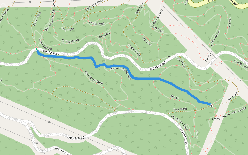 Weekend at Bernie's walking route map in Mount Beauty