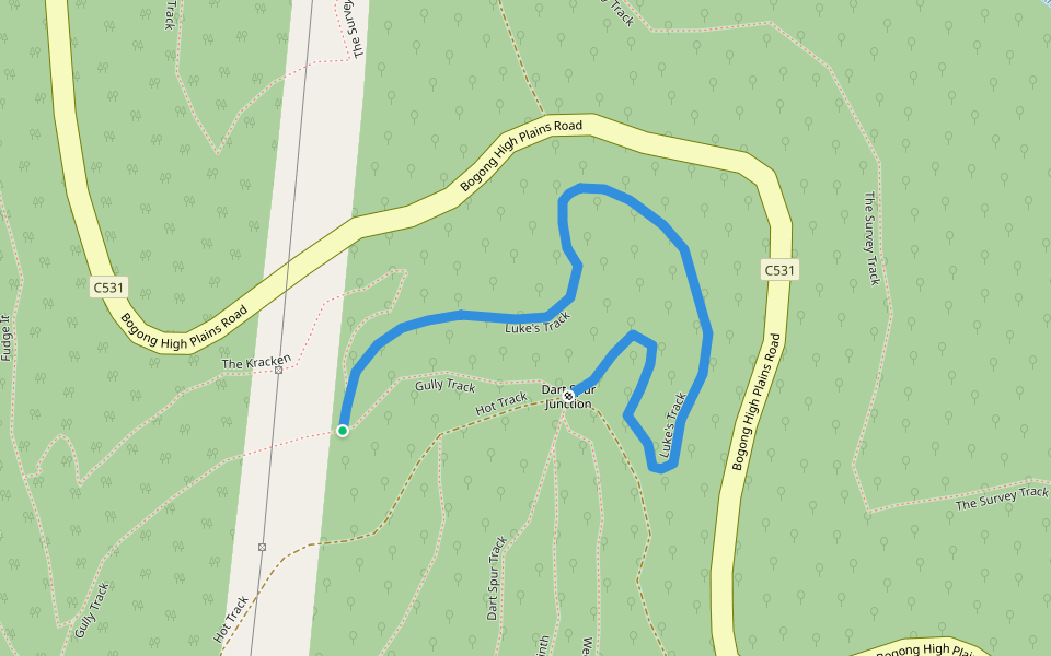 Luke's Track walking route map in Mount Beauty
