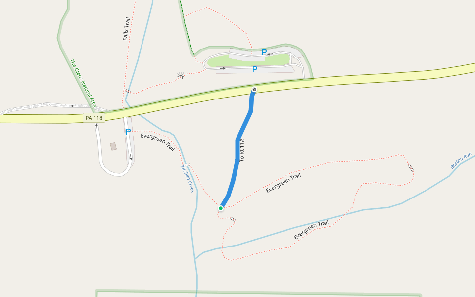 To Rt 118 walking route map in Sweet Valley
