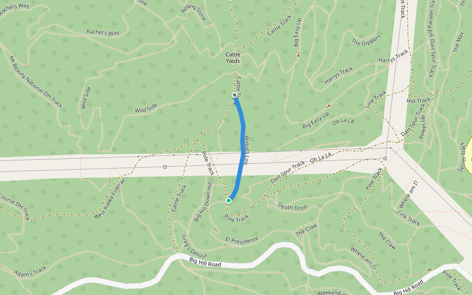 Wobats Log walking route map in Mount Beauty