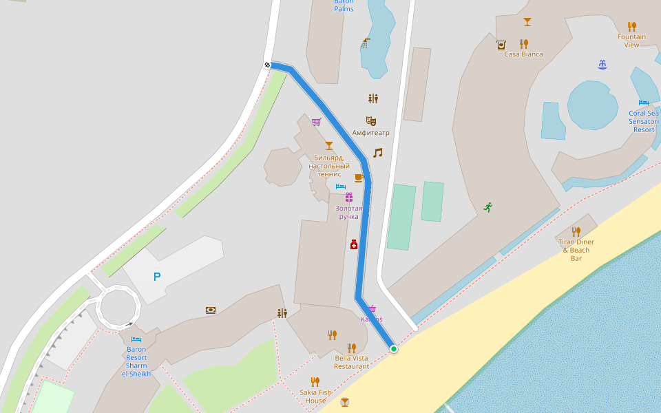 Baron Boulvard walking route map in Sharm El-Sheikh