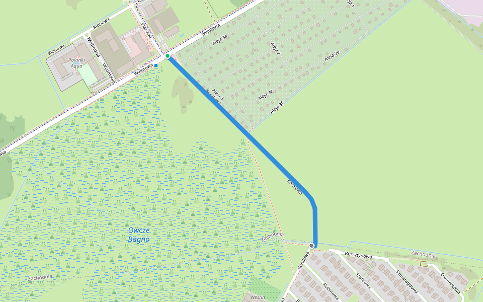 Koralowa walking route map in Kołobrzeg