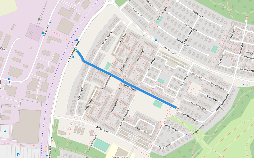 Emaljstigen walking route map in Kungsängen