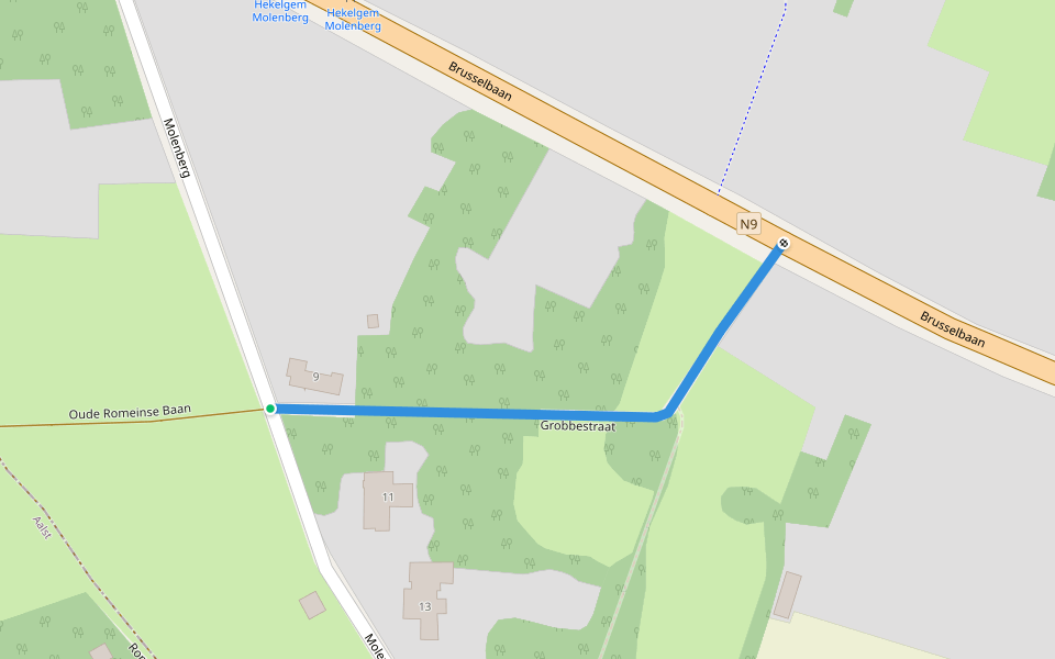 Grobbestraat walking route map in Affligem