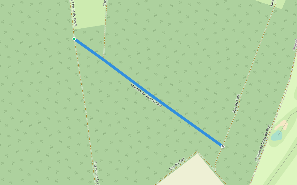 Chemin du Mur du Parc walking route map in Orgeval