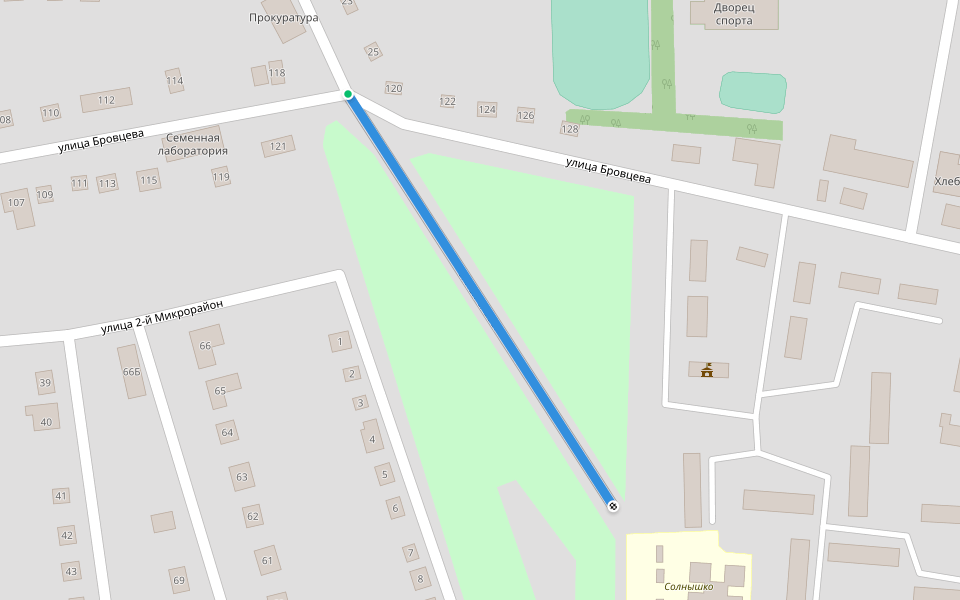 аллея Славы walking route map in Pushta