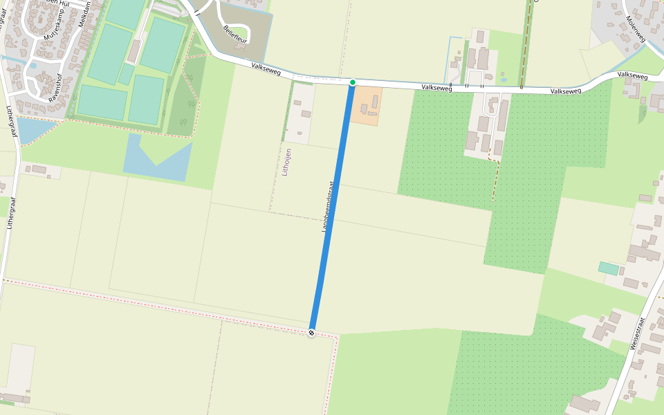 Langbeemdstraat walking route map in Lith