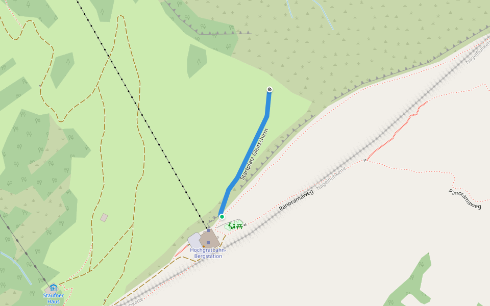 Startplatz Gleitschirm walking route map in Oberstaufen