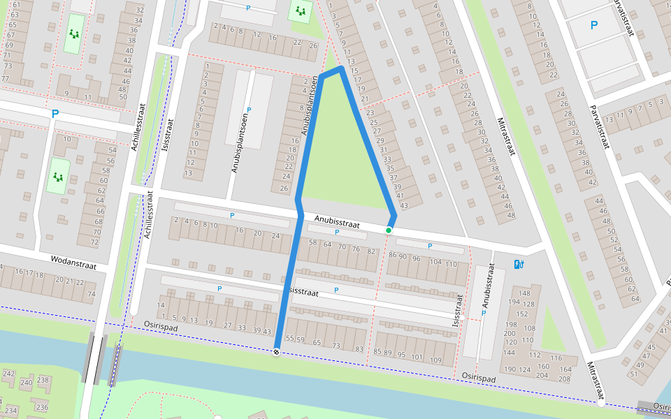 Anubisplantsoen walking route map in Almere
