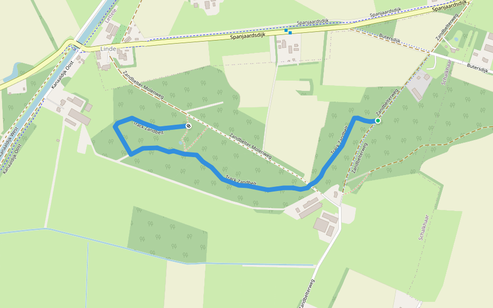 Track Zandbelt walking route map in Schalkhaar