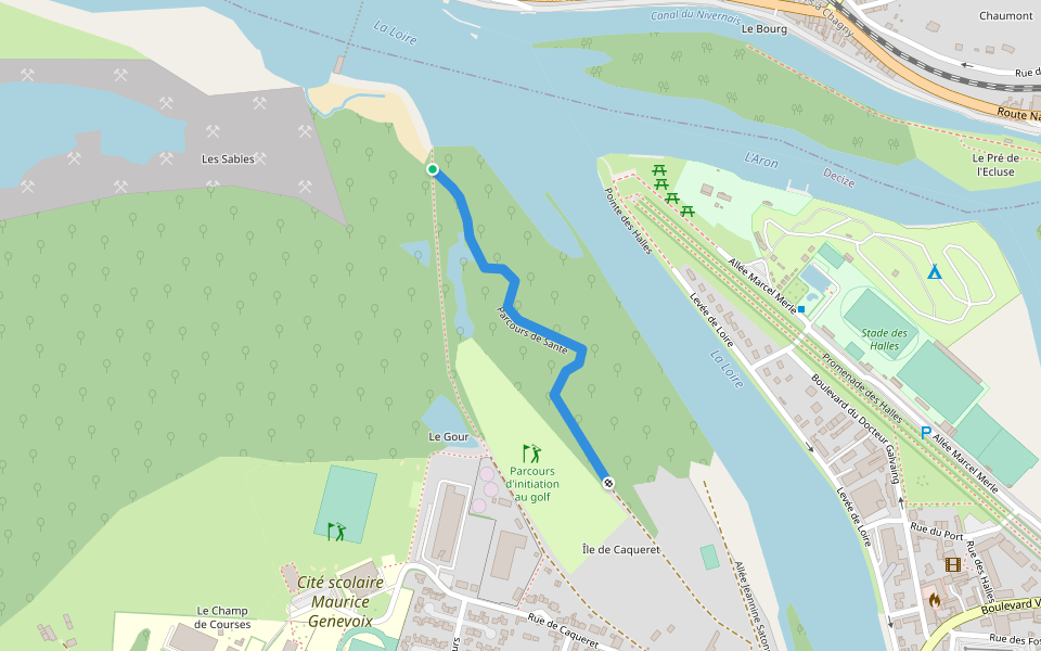 Parcours de Santé walking route map in Saint-Léger-des-Vignes