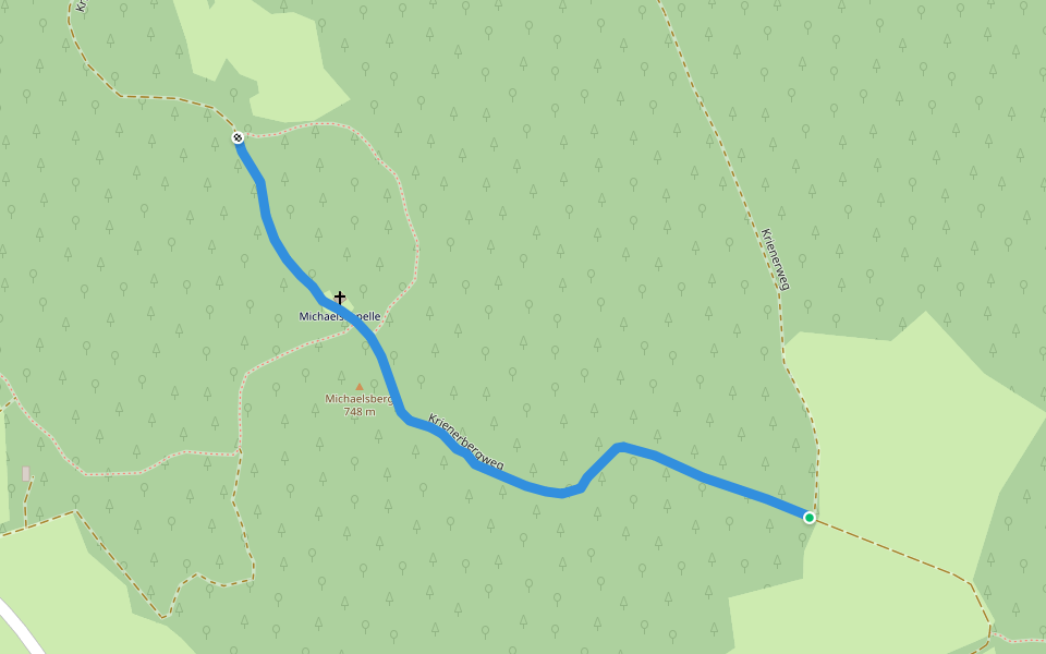 Krienerbergweg walking route map in Rohrbach-Berg