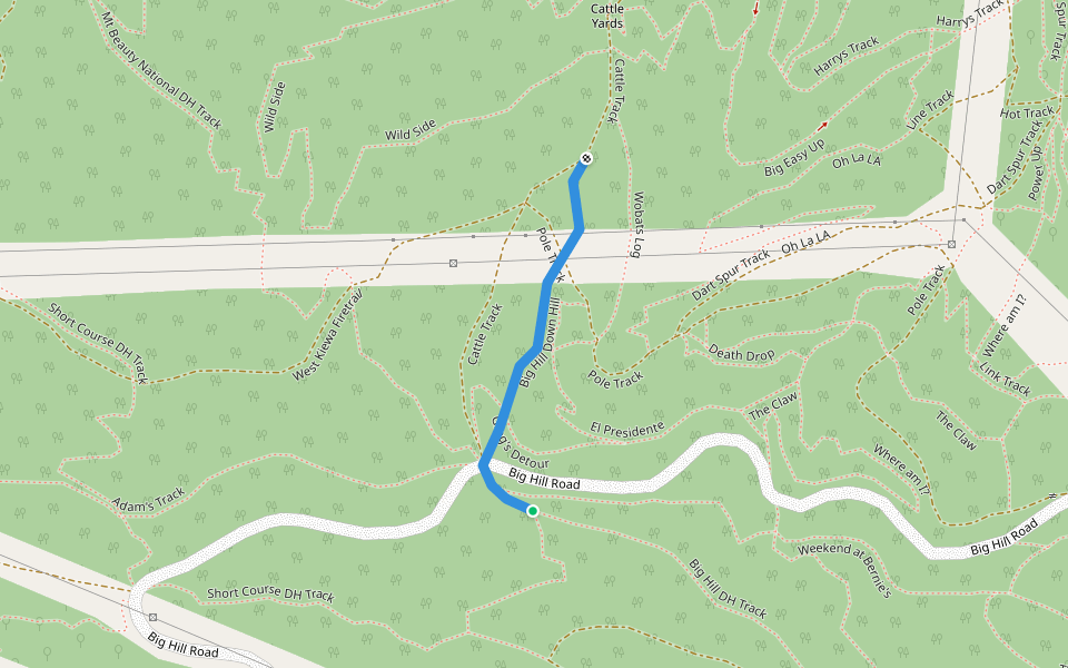 Big Hill Down Hill walking route map in Mount Beauty