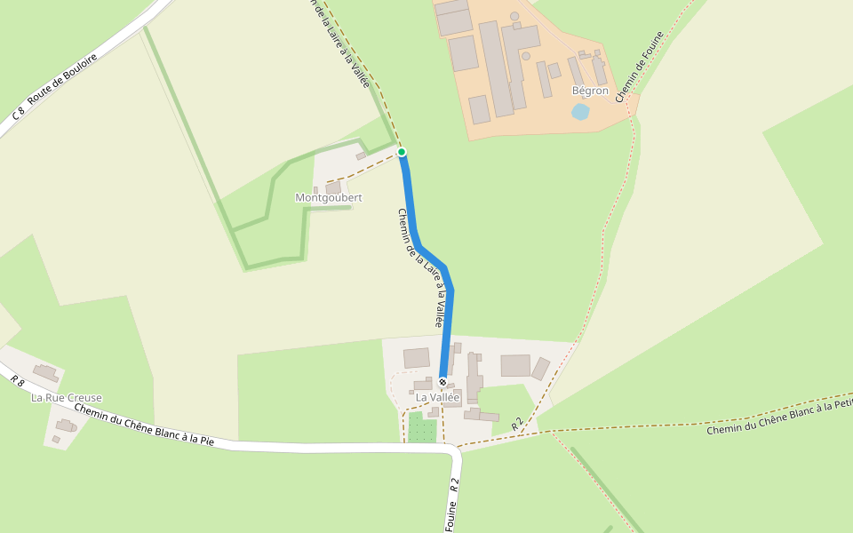 Chemin de la Laire à la Vallée walking route map in Volnay