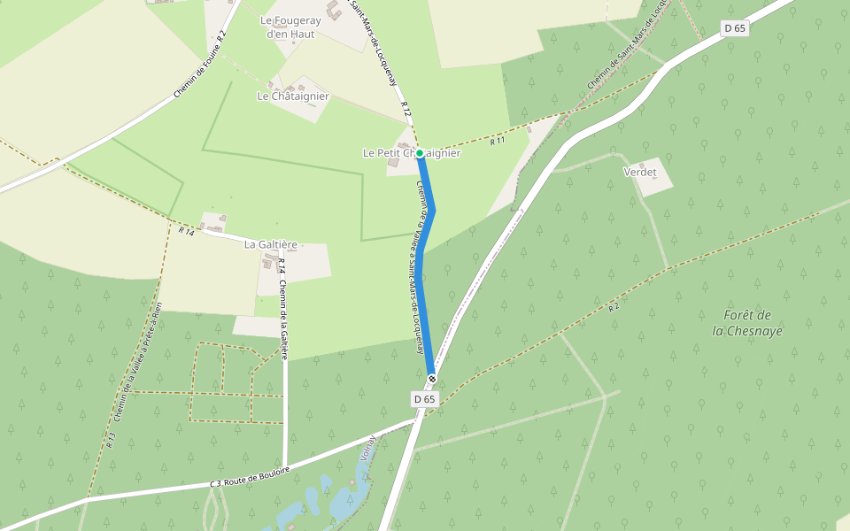 Chemin de la Vallée à Saint-Mars-de-Locquenay walking route map in Saint-Mars-de-Locquenay