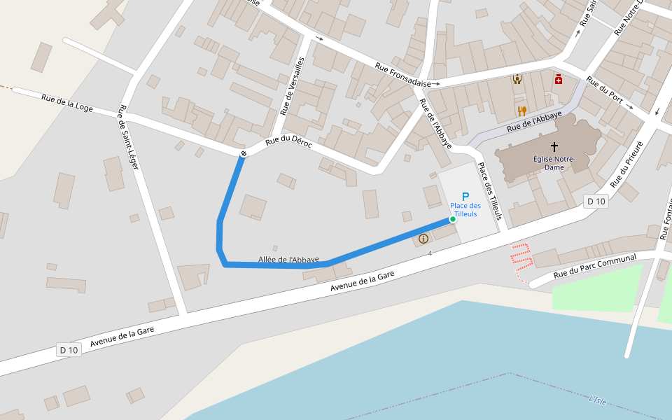 Allée de l'Abbaye walking route map in Guitres