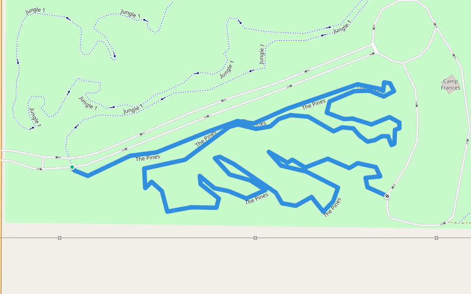 The Pines walking route map in Charlotte