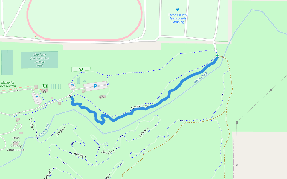 North Shore walking route map in Charlotte