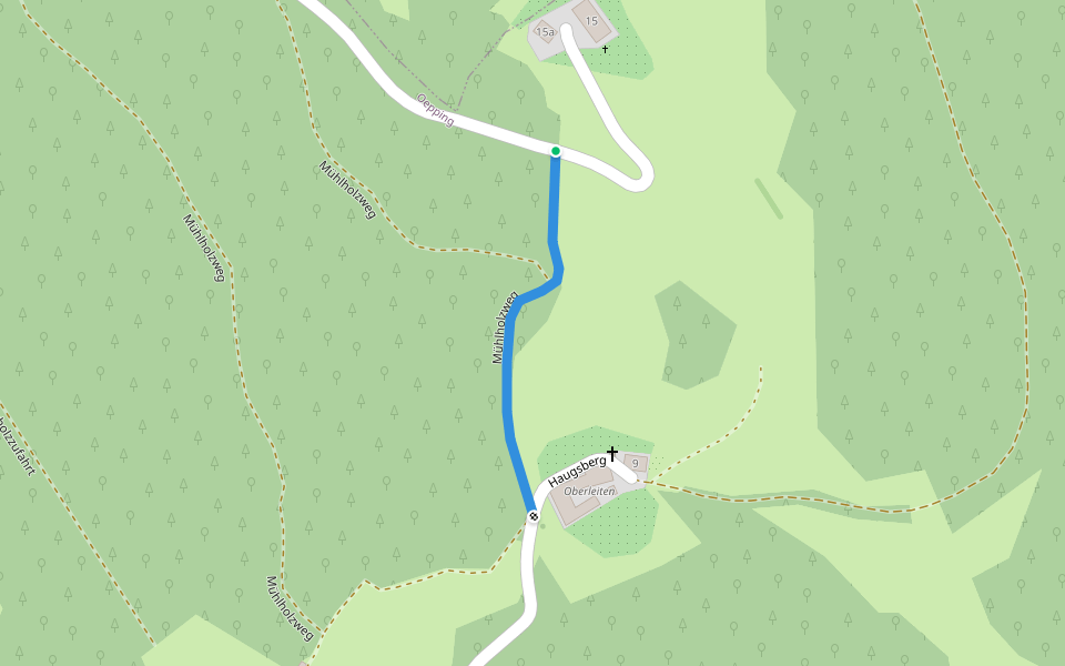 Mühlholzweg walking route map in Haugsberg
