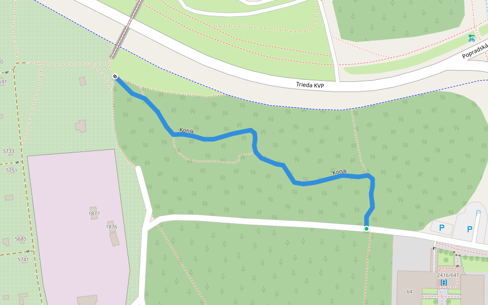 Koník walking route map in Košice