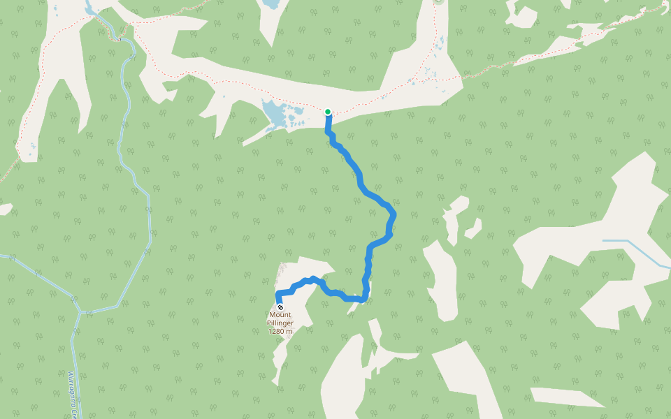 Mount Pillinger Summit Track walking route map in Cradle Mountain
