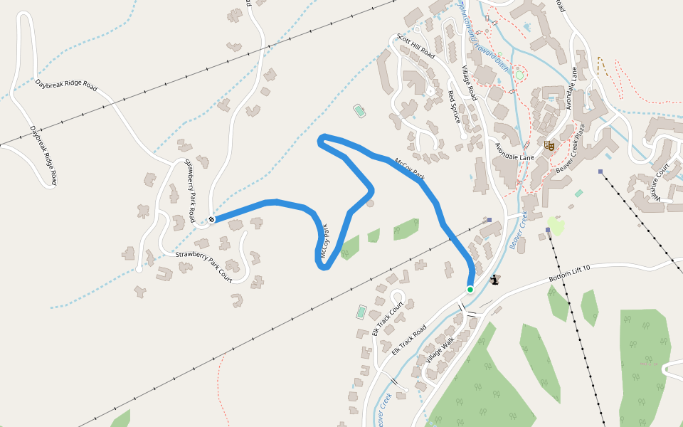 McCoy Park walking route map in Avon