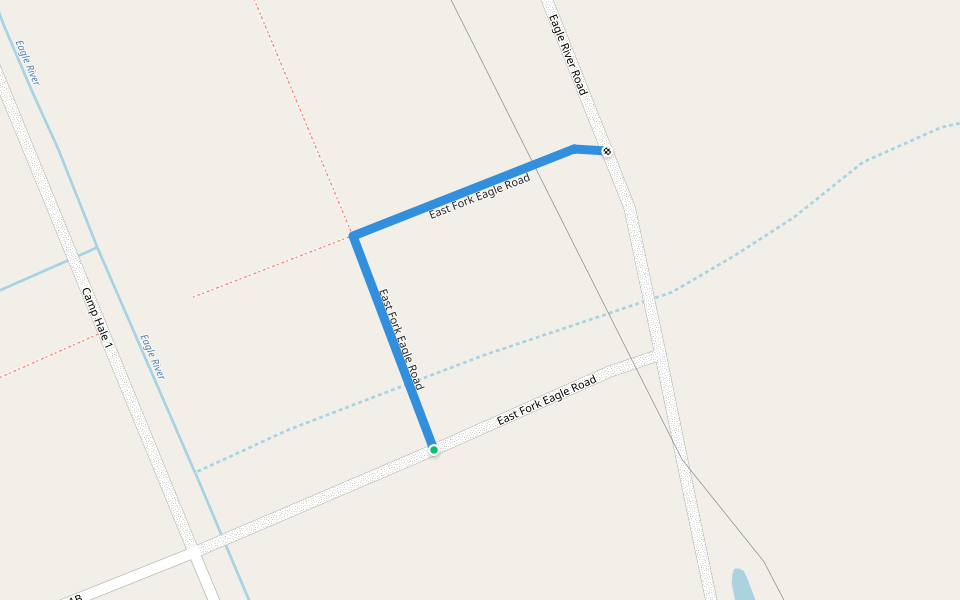 East Fork Eagle Road walking route map in Red Cliff