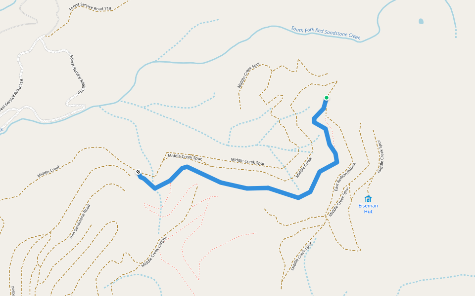 Middle Creek walking route map in Vail