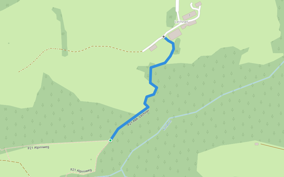 P21 Abk. Lechner walking route map in Peißenberg