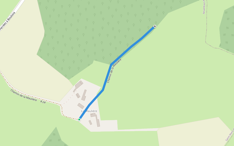 Chemin de la Maulière walking route map in Saint-Mars-de-Locquenay