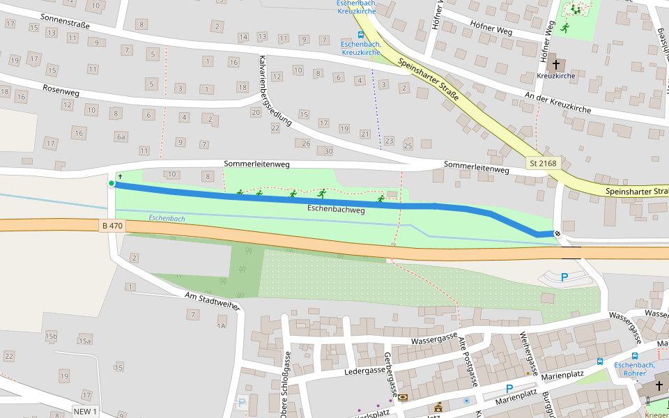 Eschenbachweg walking route map in Eschenbach in der Oberpfalz
