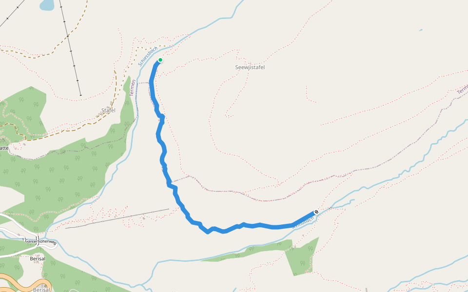 Gibjeriweg walking route map in Termen