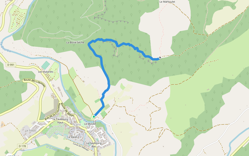 Chemin du Roc Nantais walking route map in Nant