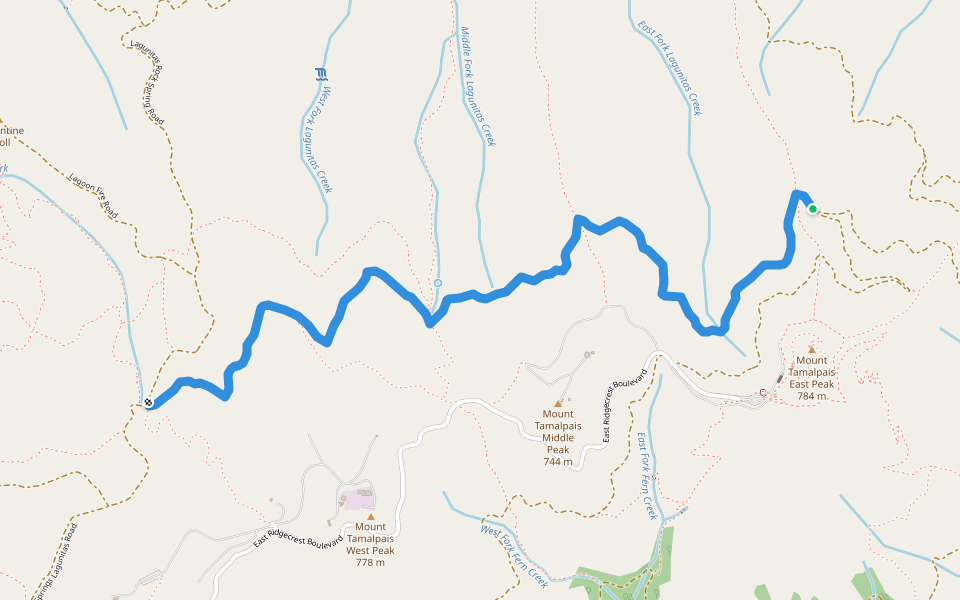 Northside Trail walking route map in Kentfield