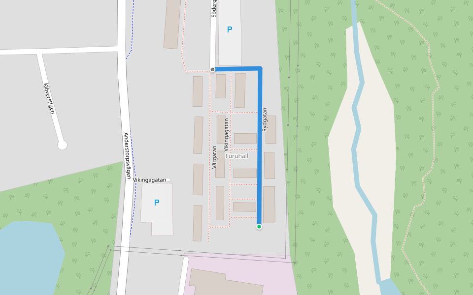 Rydgatan walking route map in Ryd